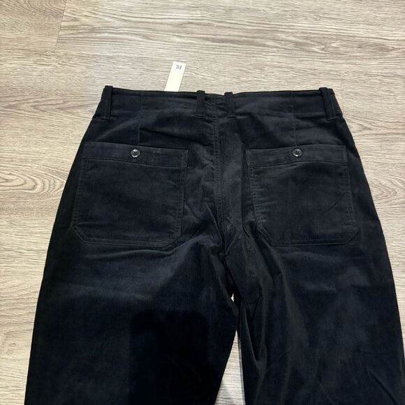 NWT - banana republic black corduroy barrel cropped pants - size 10 - Picture 6 of 7